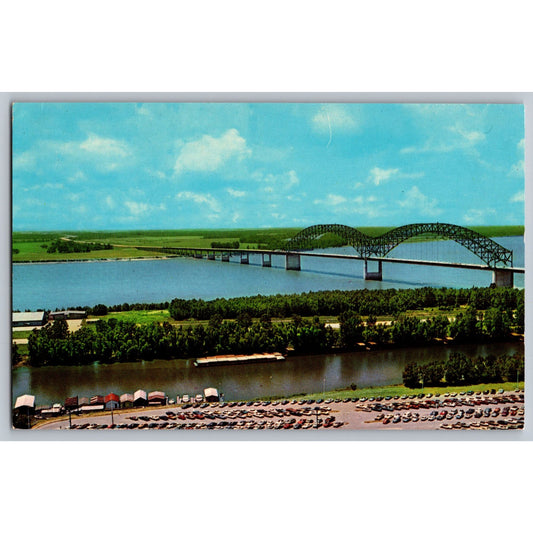 Memphis TN Tennessee Hernando De Soto Bridge 1973 Chrome Postcard Unused