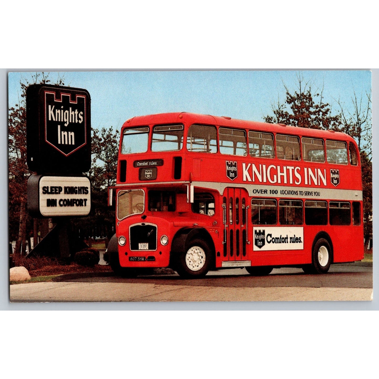 Knights Inn Hotel Bristol Double-Decker Bus 1963 Postcard British Transportation
