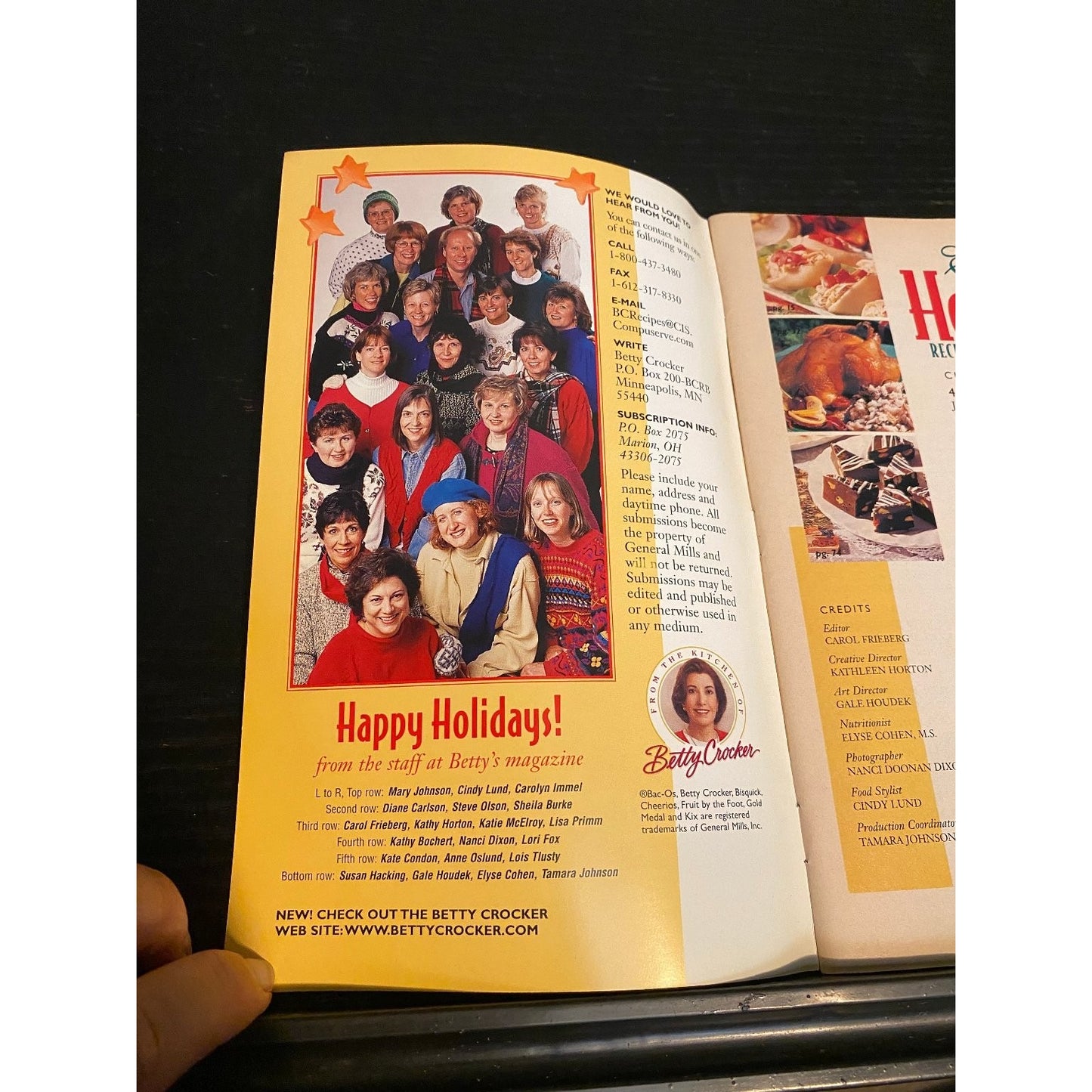 Cookbook Booklet Betty Crocker 1997 Easy Holiday Recipes Menus Ideas