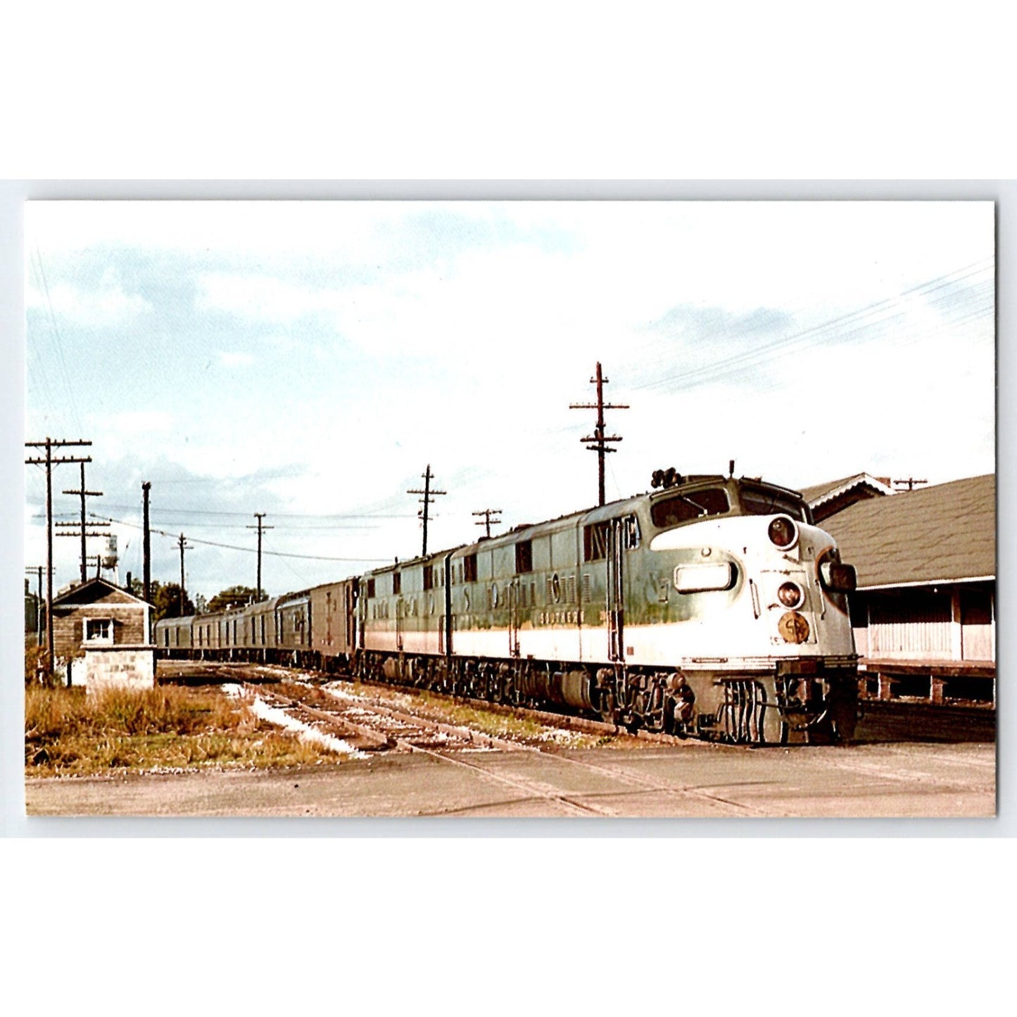 Postcard GA Georgia Tifton Ponce de Leon 1958 Southern Railroad Train #1