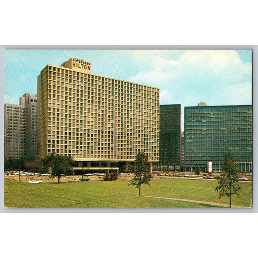 Pittsburgh PA Hilton Hotel Gateway Buildings 1960s Chrome Postcard Unused
