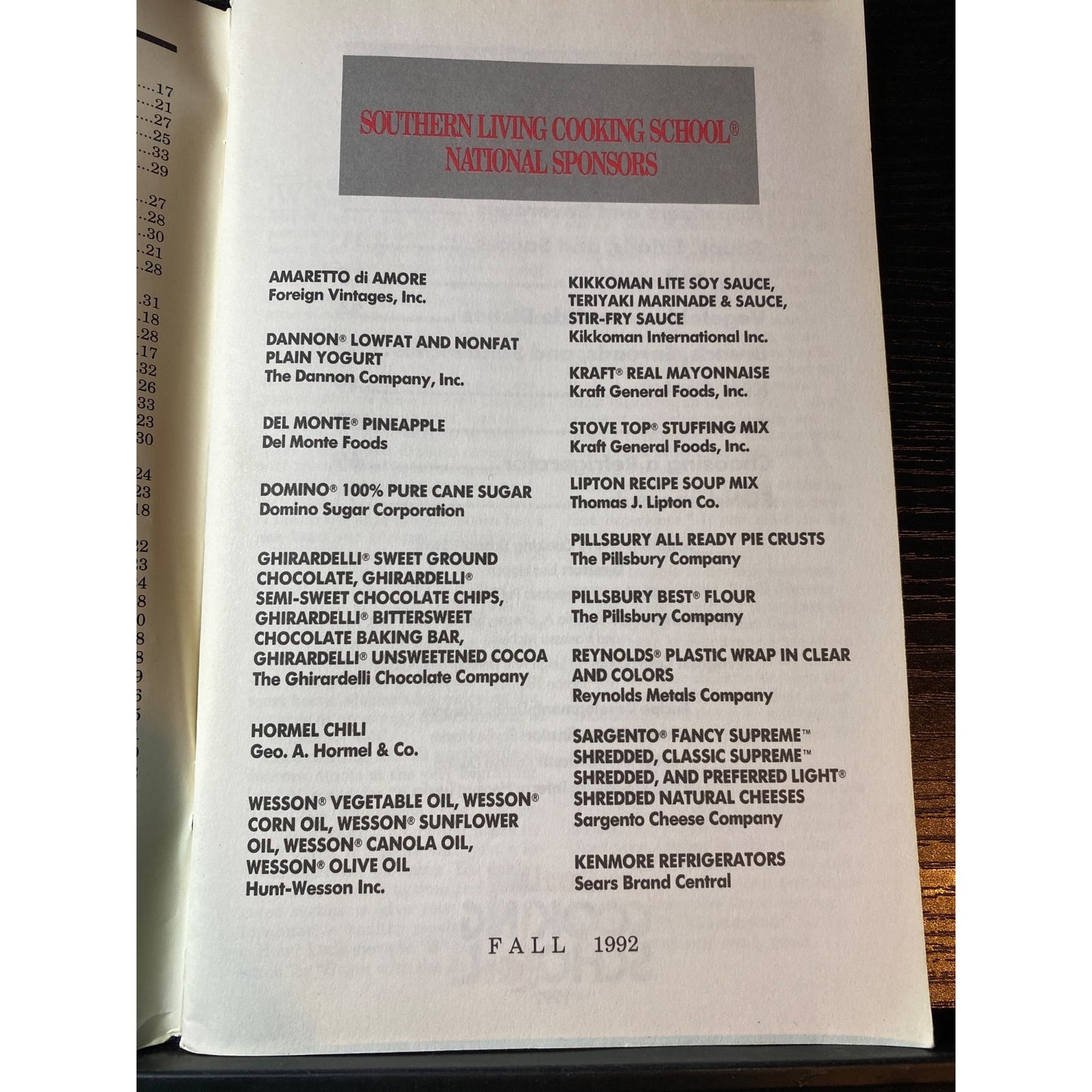 Southern Living Cooking School Food Fundamentals Cookbook Booklet Fall 1992