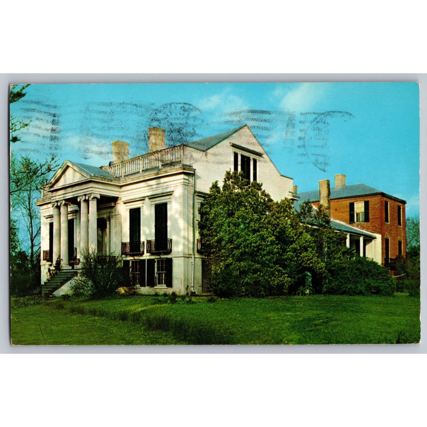 Natchez MS Mississippi Richmond Mansion 1950s Chrome Postcard Used