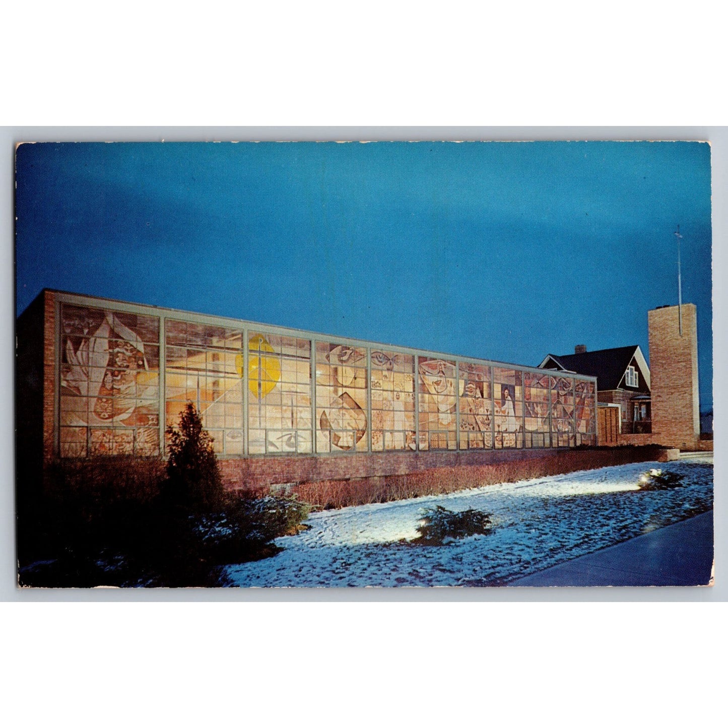 Jennings MO Missouri Faith Evangelical Reformed Church Stained Glass Postcard