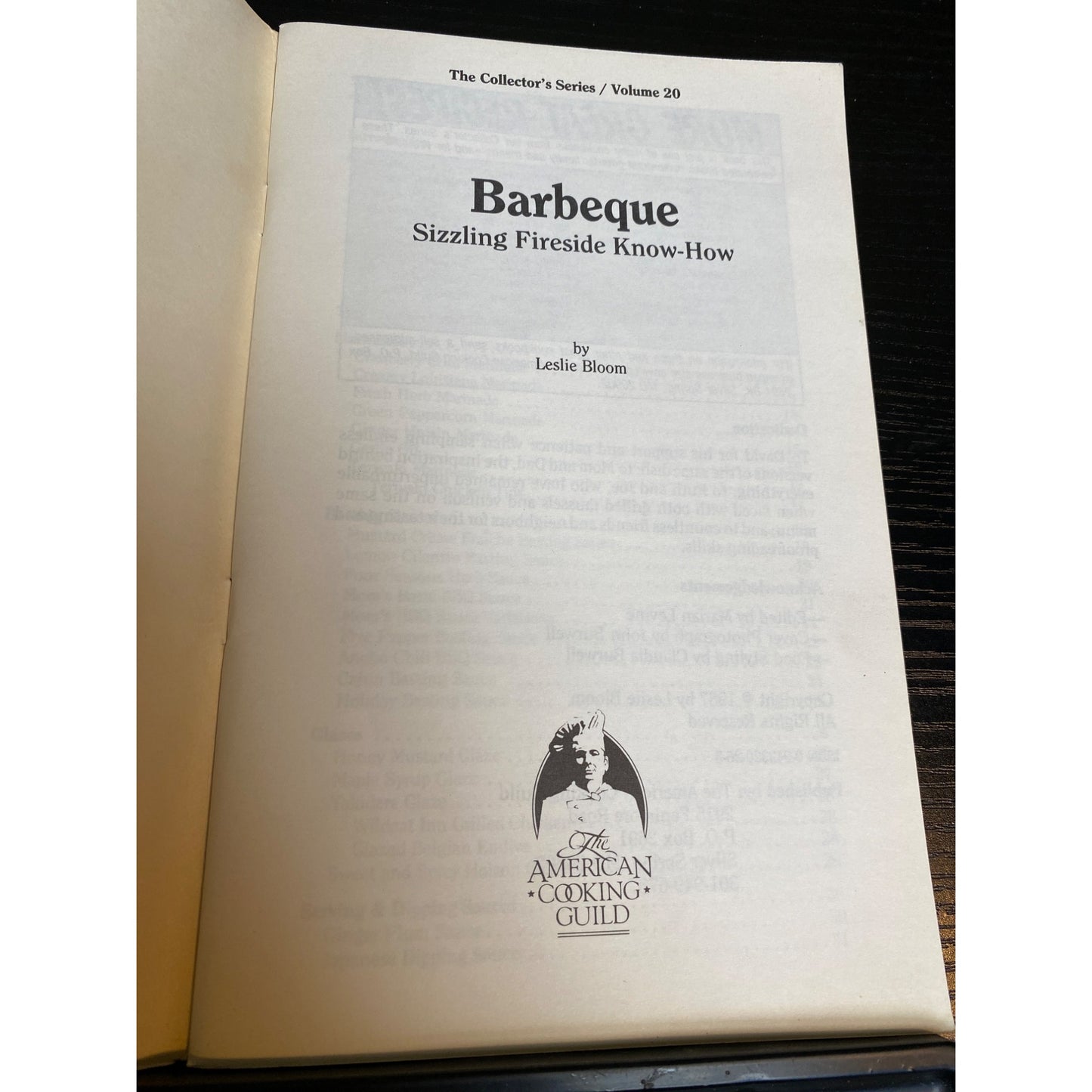 Cookbook Booklet Barbeque Cookbook Leslie Bloom Sizzling Fireside 1987 BBQ