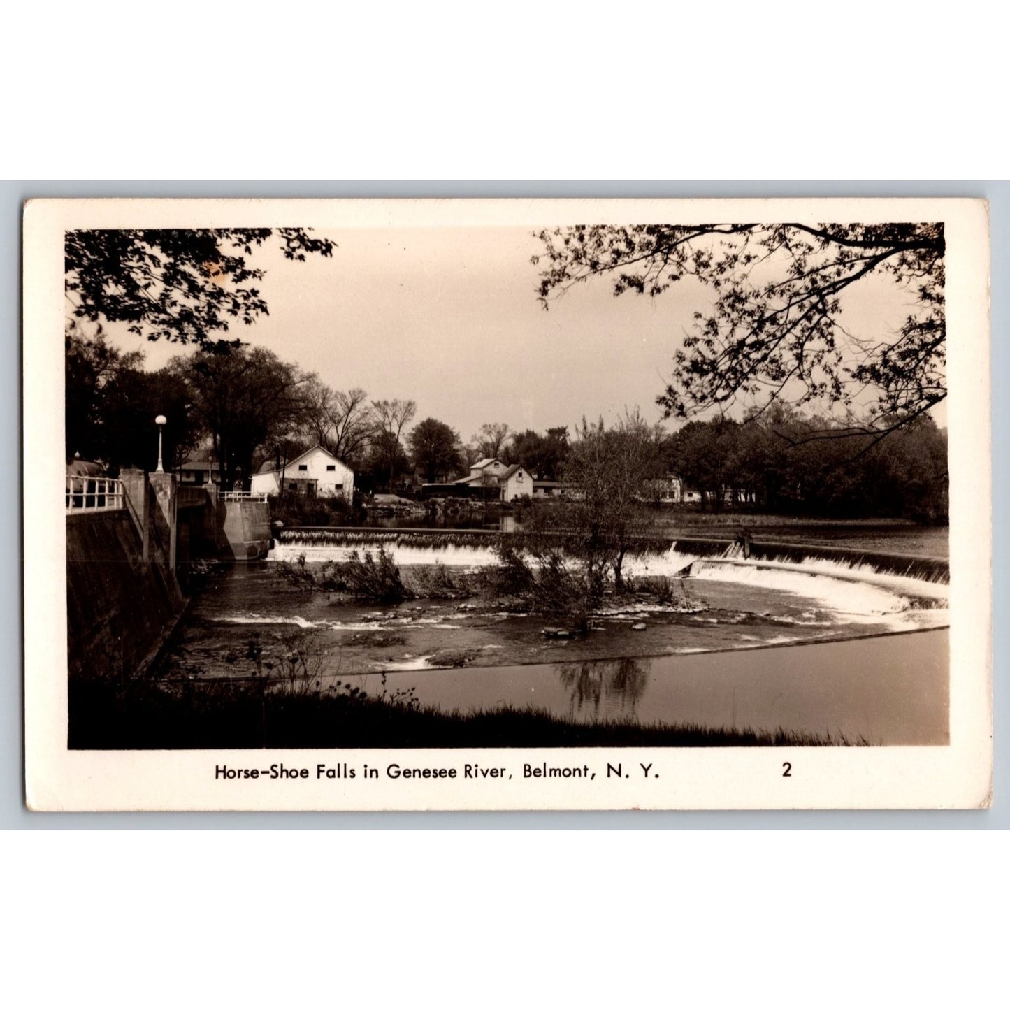 RPPC Belmot NY New York Horse Shoe Falls Genesee River Real Photo Postcard