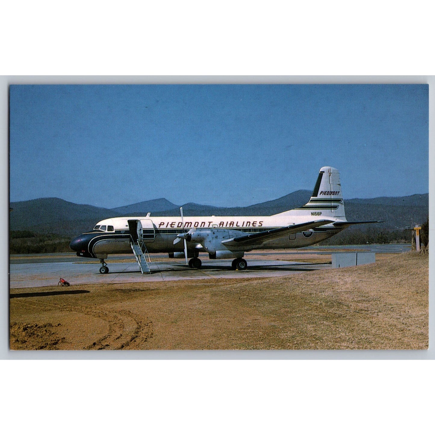 Roanoke VA Virginia Piedmont Airlines YS-11A N156P Airplane 1971 Postcard