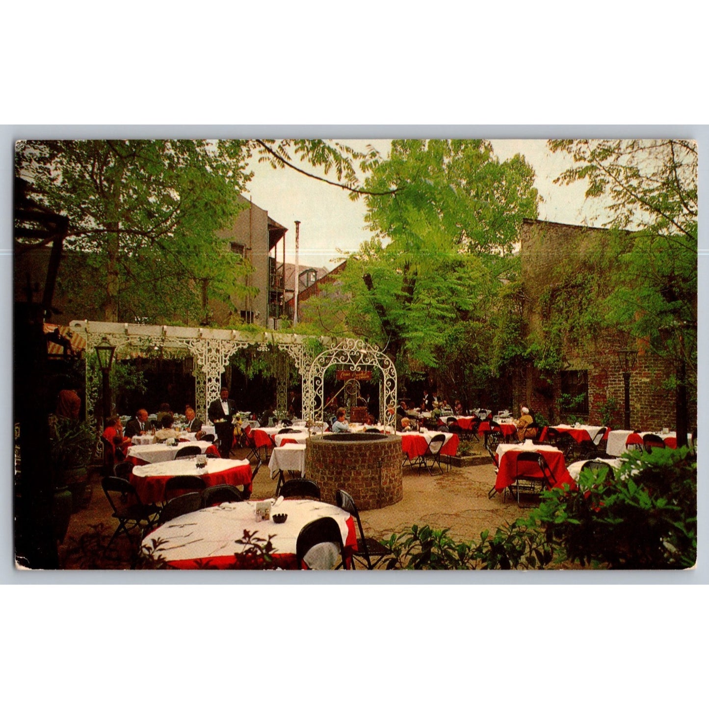 New Orleans LA Louisiana Court of Two Sisters Restaurant Chrome Postcard Unused