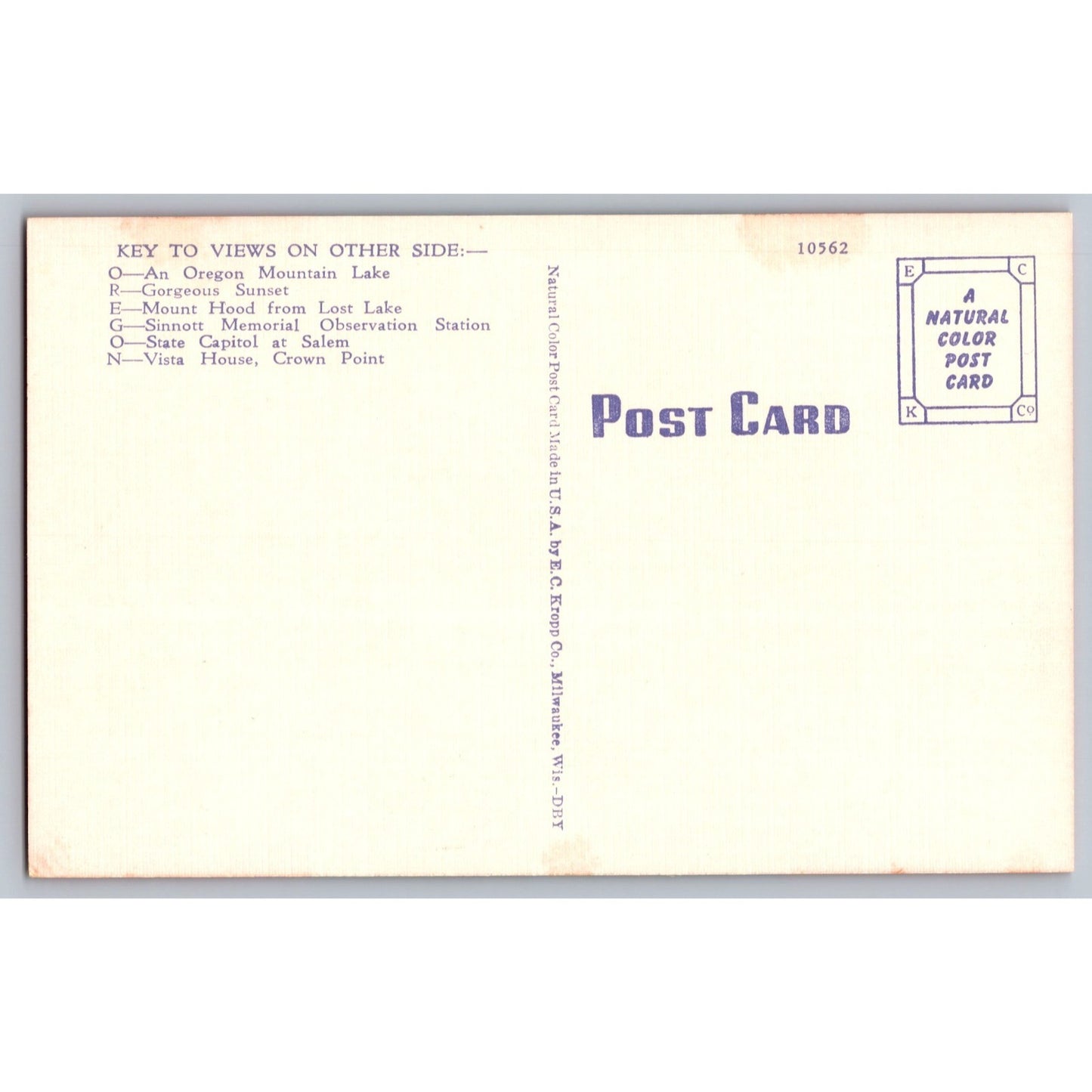 Oregon OR Large Letter Greetings from 1940s Linen Postcard Unused