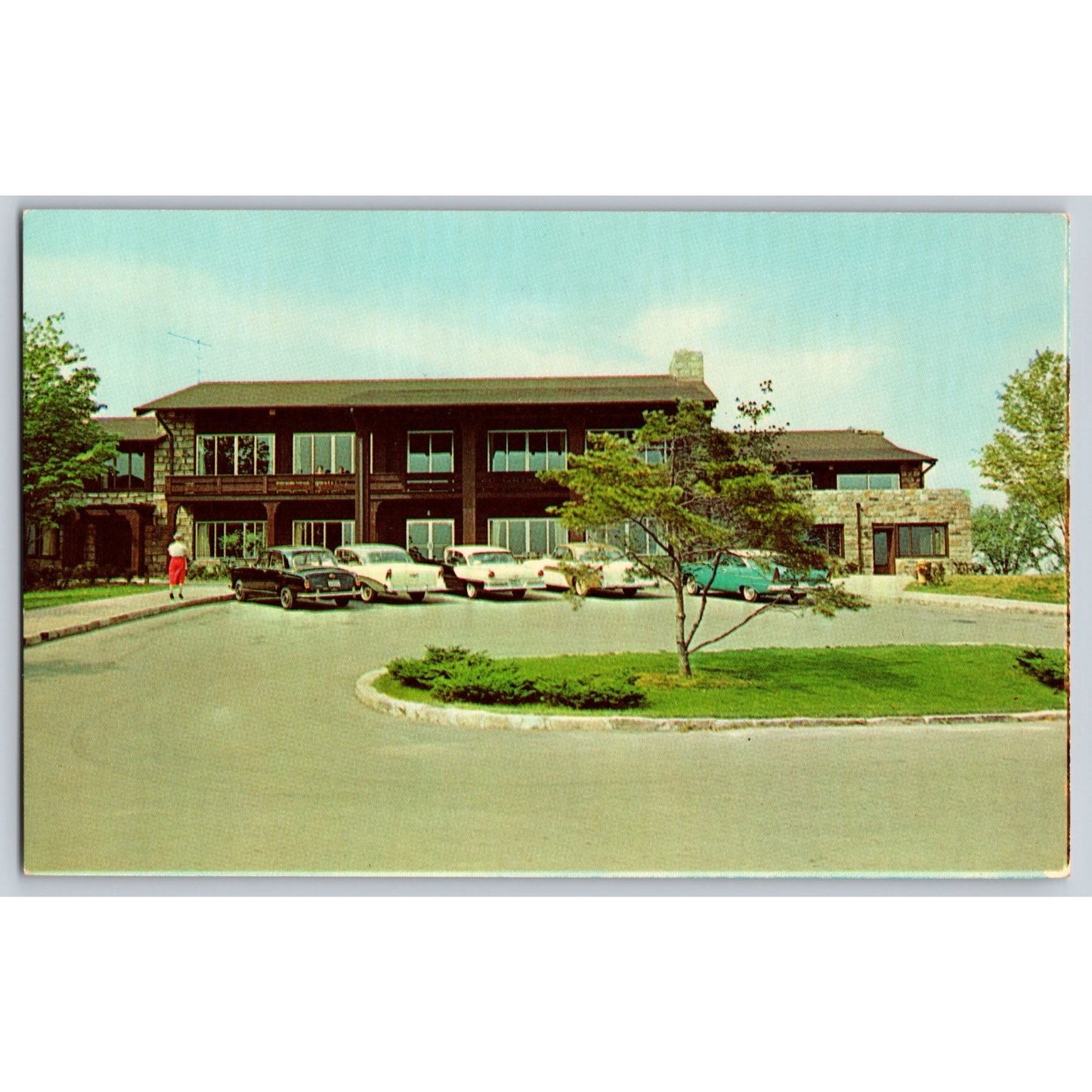 Wheeling WV West Virginia Wilson Lodge Oglebay Park 1950s Chrome Postcard Dexter