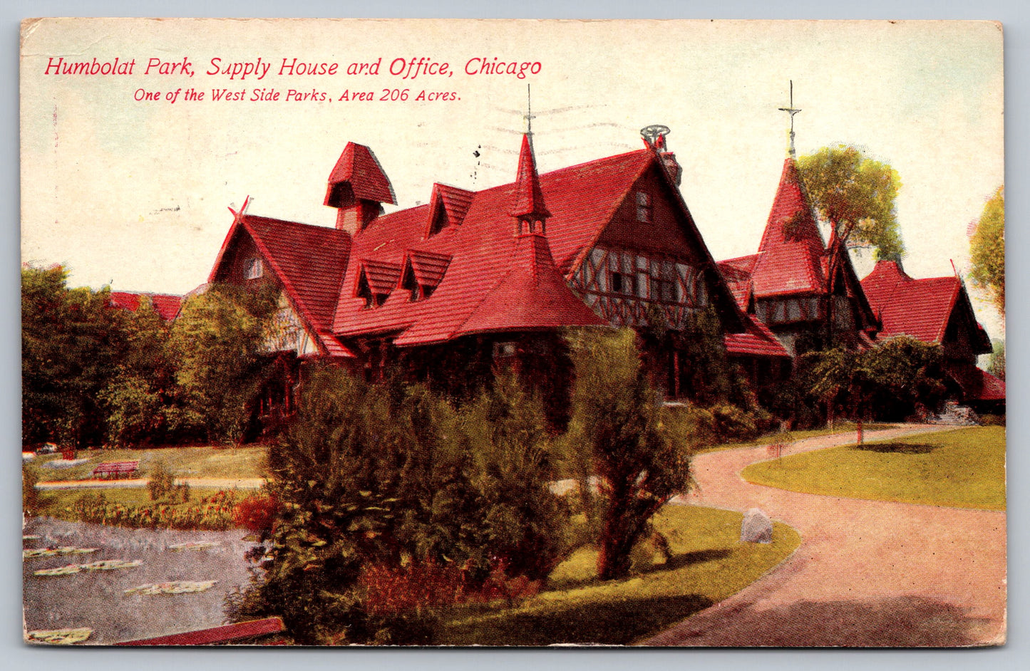 Postcard IL Illinois Chicago Humbolat Park Supply House Office 1913 Divided Used