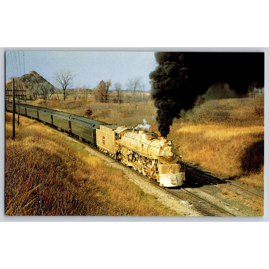 Chicago Burlington & Quincy Railroad 5632 Gold Train Chrome Postcard