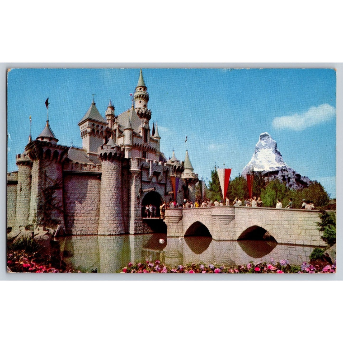 Anaheim CA California Disneyland Sleeping Beauty Castle Matterhorn 1963 Postcard