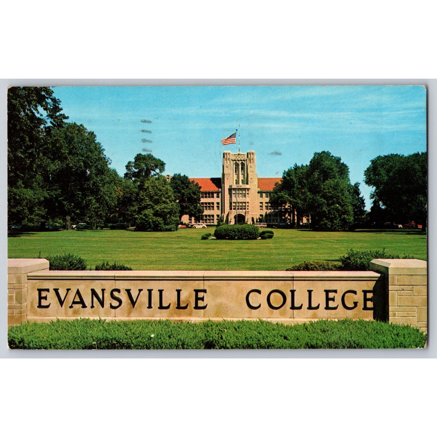 Evansville IN Indiana Evansville College 1965 Scenic Campus View Chrome Postcard Unused