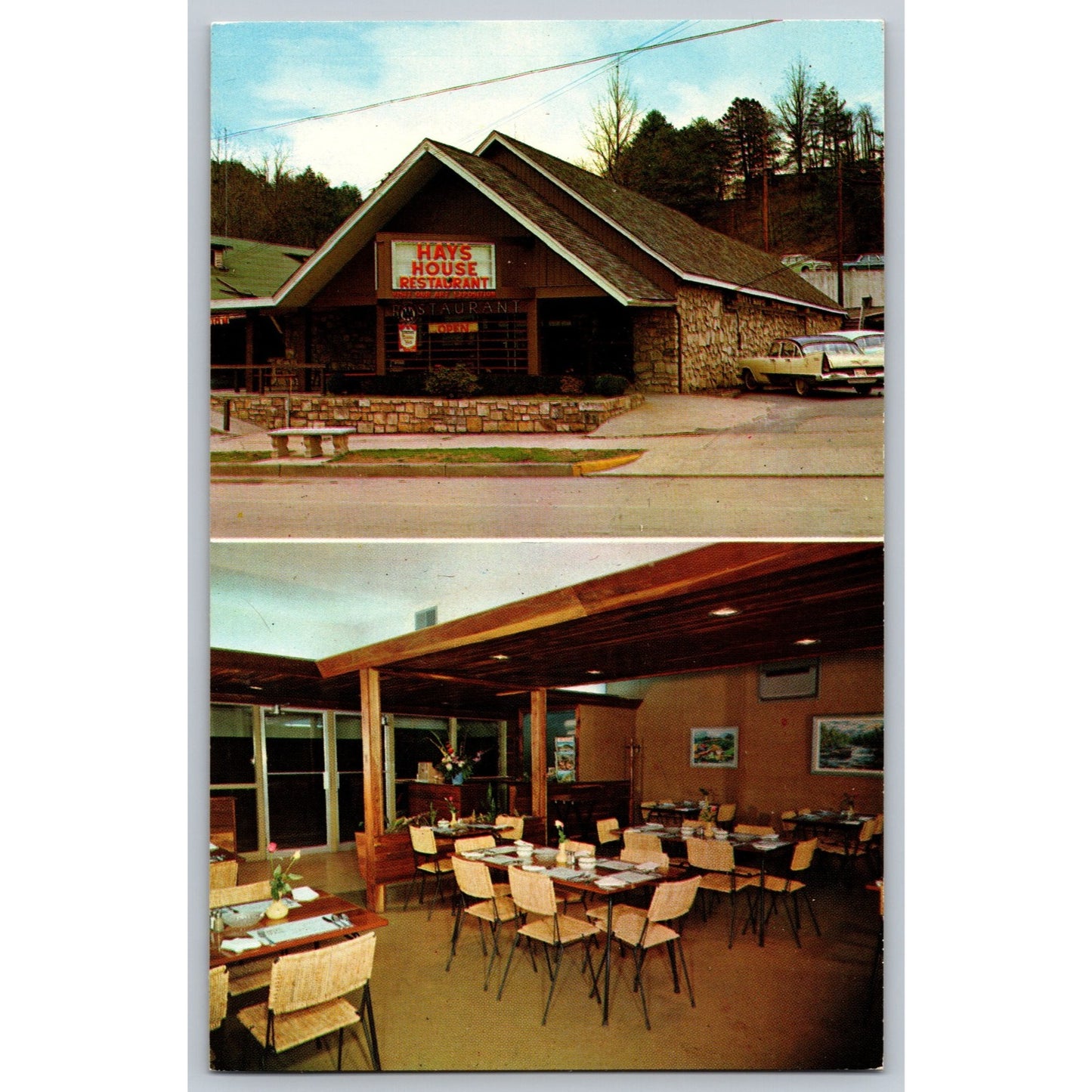 Gatlinburg TN Tennessee Hays House Restaurant Chrome Postcard Unused Color King