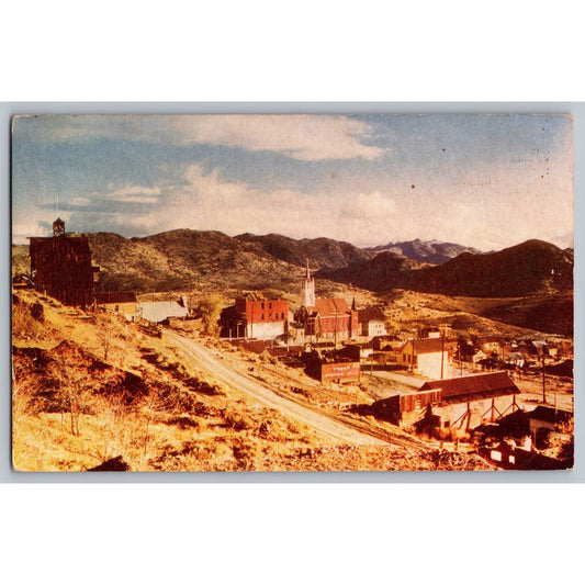 Virginia City NV Nevada Mining Town Birdseye View Chrome Postcard Unused