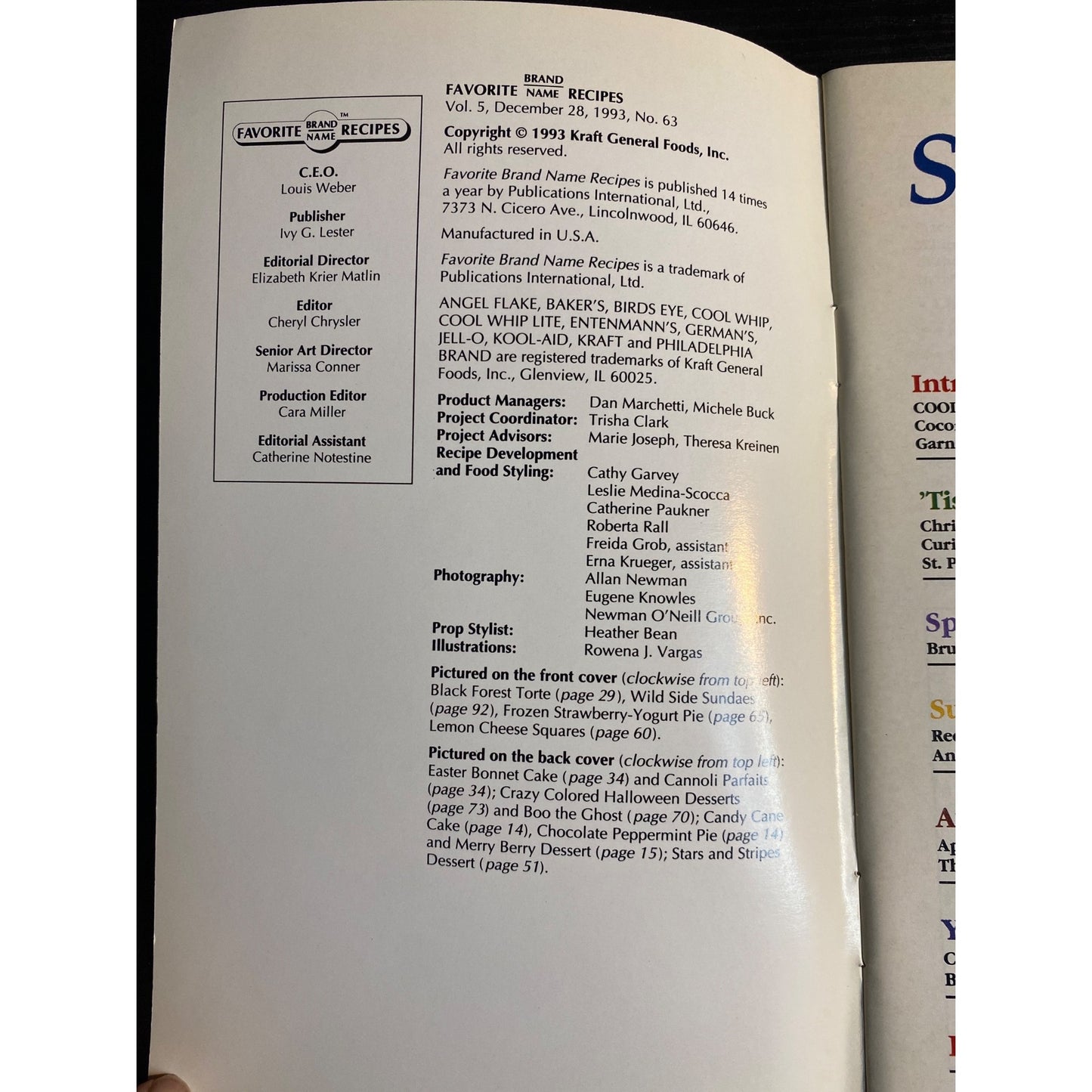 Favorite Brand Name Recipes Simple Desserts Made Special With Cool Whip Cookbook