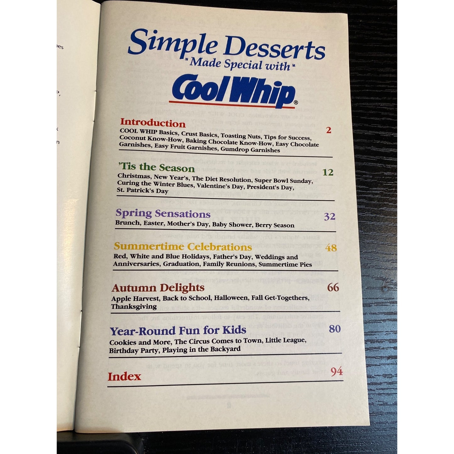 Favorite Brand Name Recipes Simple Desserts Made Special With Cool Whip Cookbook