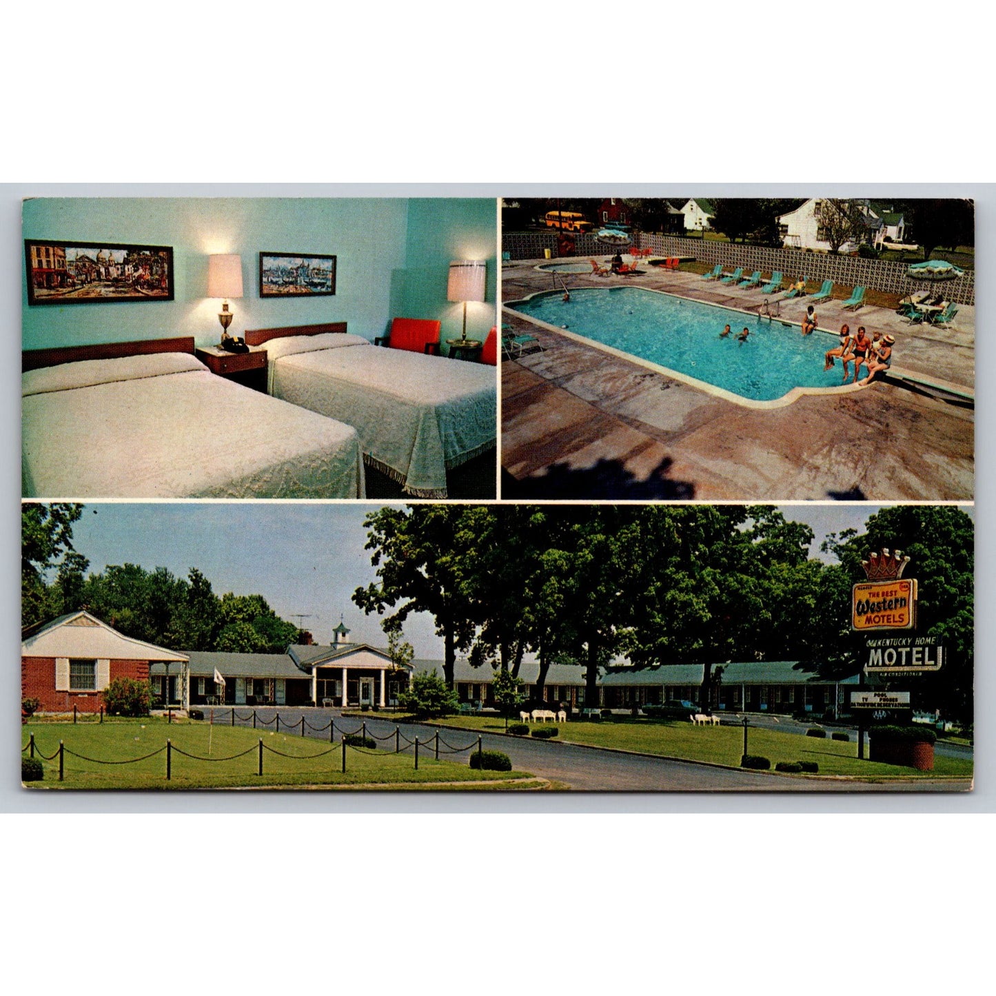 Bardstown KY Kentucky Old Kentucky Home Motel Chrome Postcard Unused