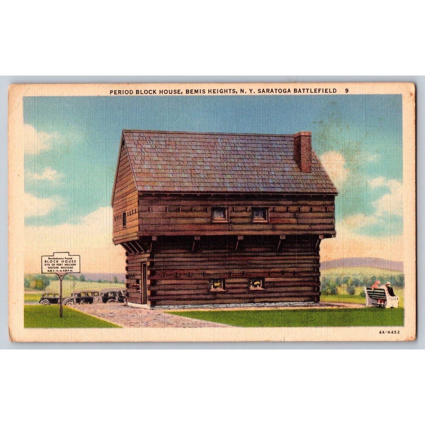 Bemis Heights NY New York Saratoga Battlefield Period Block House 1920s Postcard