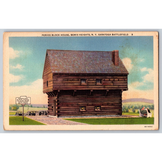Bemis Heights NY New York Saratoga Battlefield Period Block House 1920s Postcard