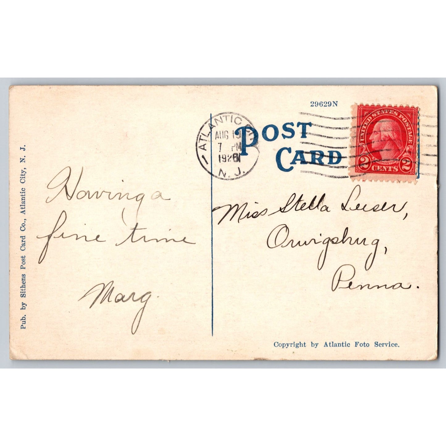 Atlantic City NJ New Jersey Steel Pier 1920s White Border Postcard Used