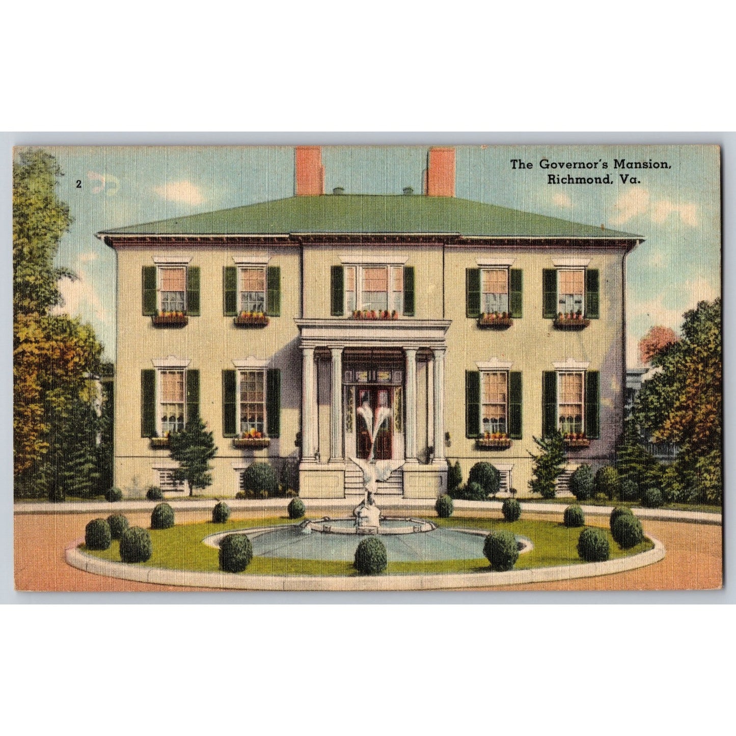 Postcard Richmond VA Virginia Governor's Mansion