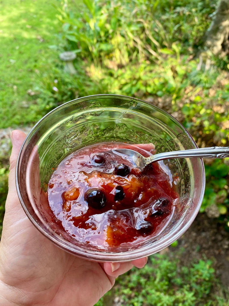 Peach & Blueberry Jam - Handcrafted Low Sugar 8 oz