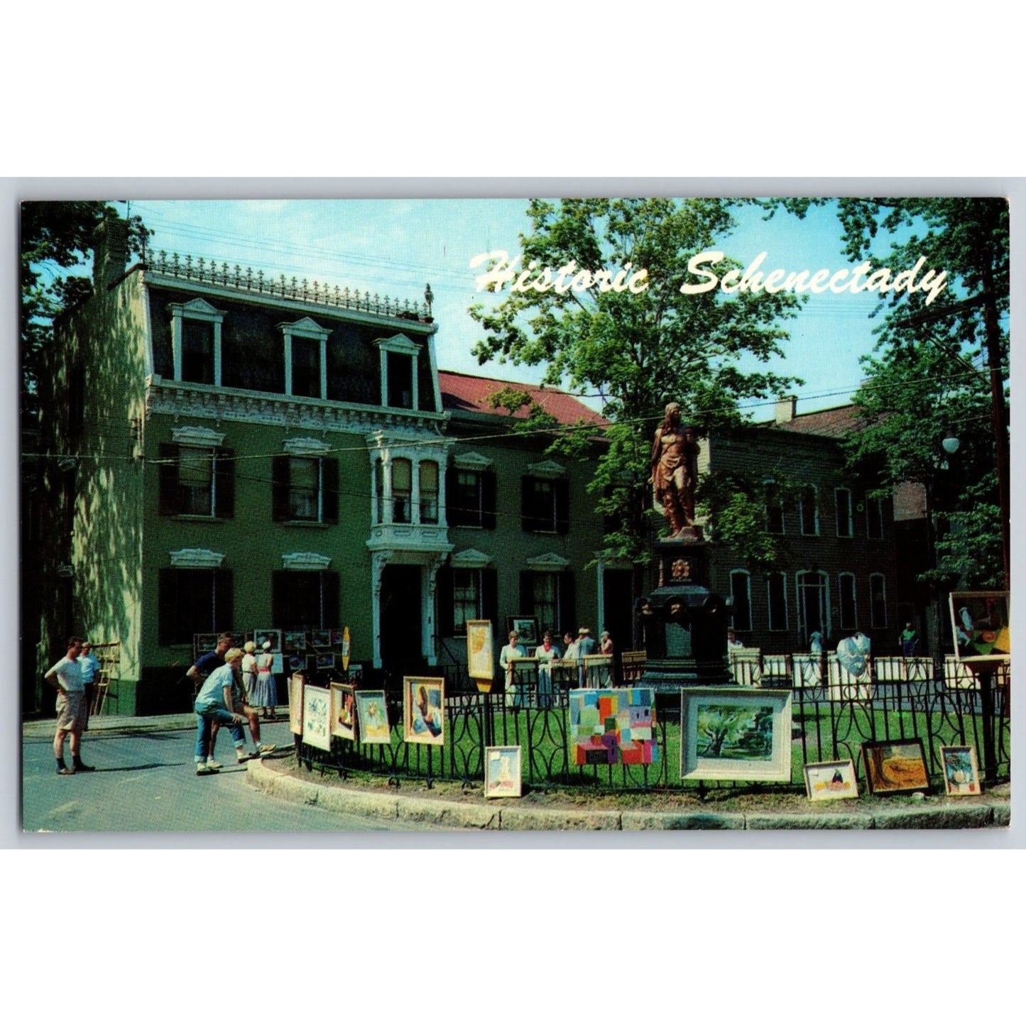 Schenectady NY New York Indian Monument Chrome Postcard Unused Joe Connors