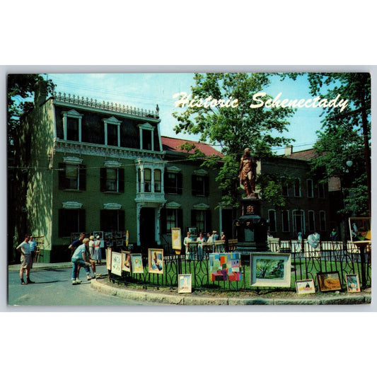 Schenectady NY New York Indian Monument Chrome Postcard Unused Joe Connors