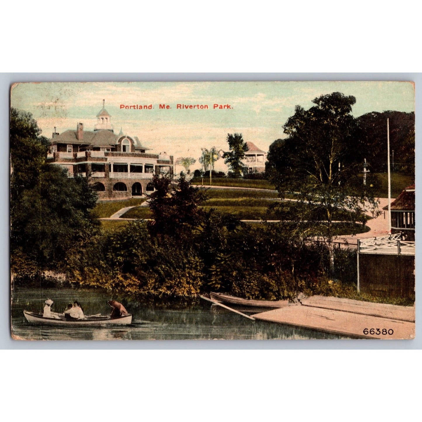 Portland ME Maine Riverton Park Scenic View 1913 Undivided Back Postcard Used