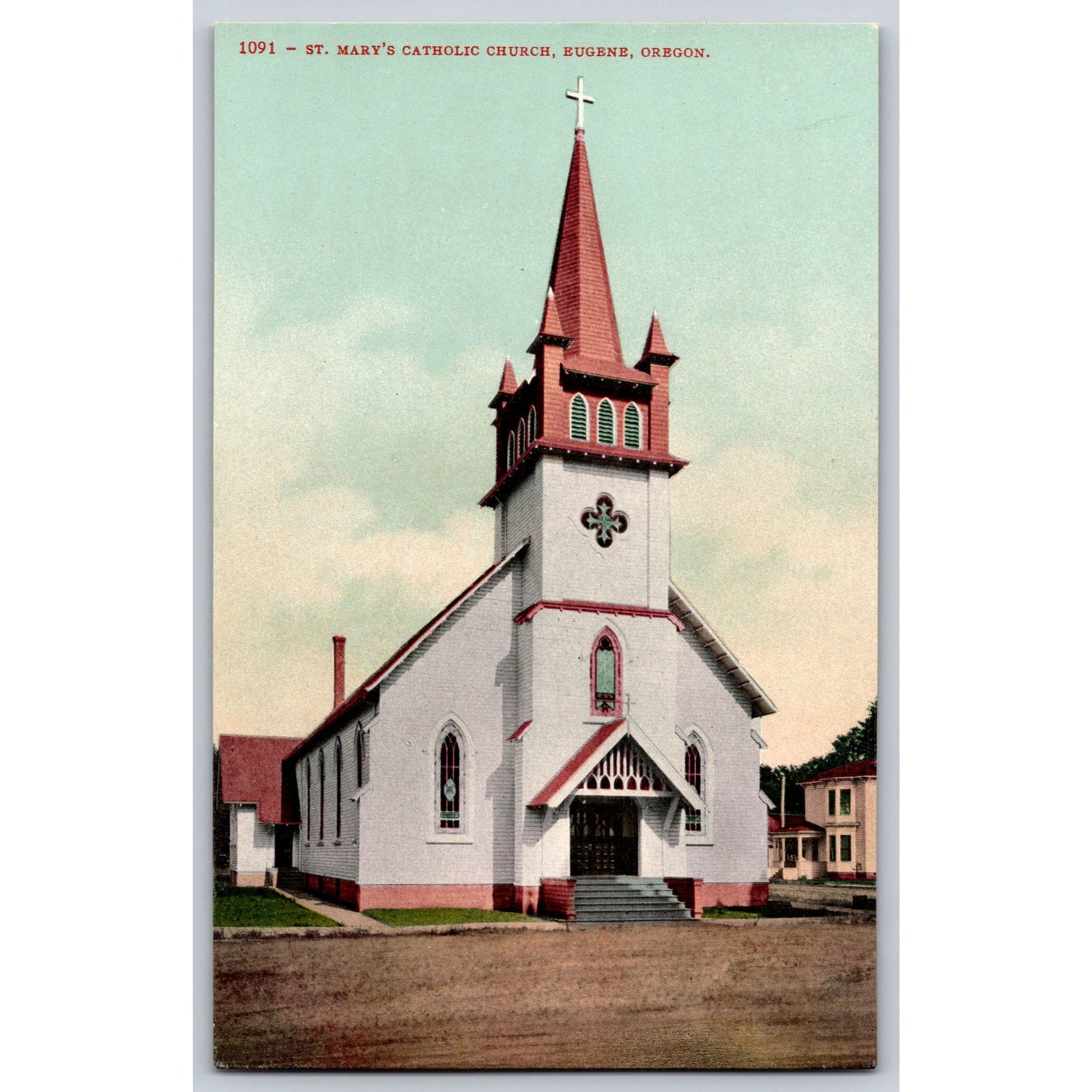 Eugene OR Oregon St. Marys Catholic Church Divided Back Postcard Ed H Mitchell
