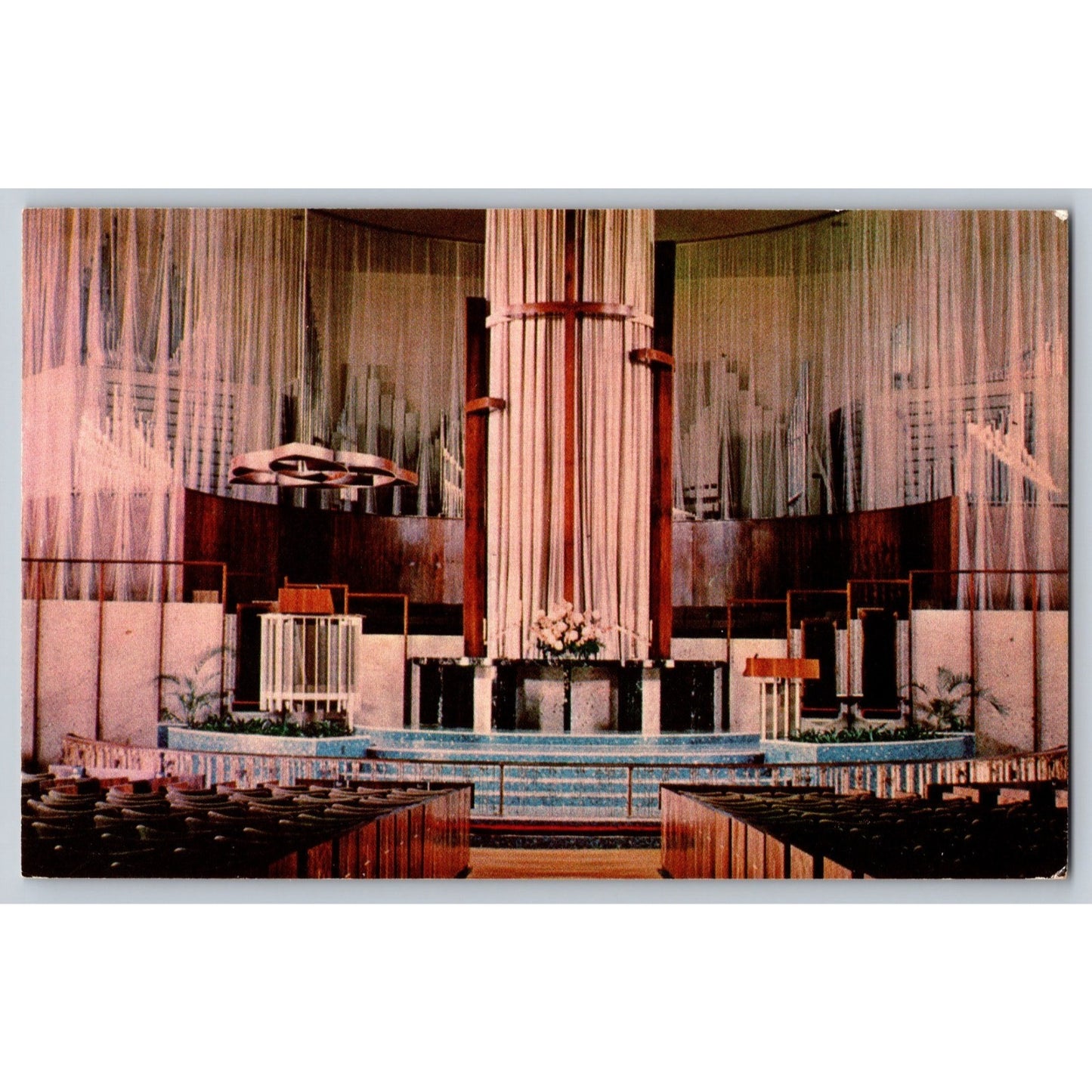 Oklahoma City OK St Luke's Methodist Church Interior View 1965 Chrome Postcard