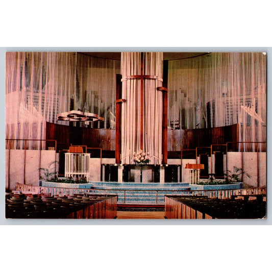 Oklahoma City OK St Luke's Methodist Church Interior View 1965 Chrome Postcard