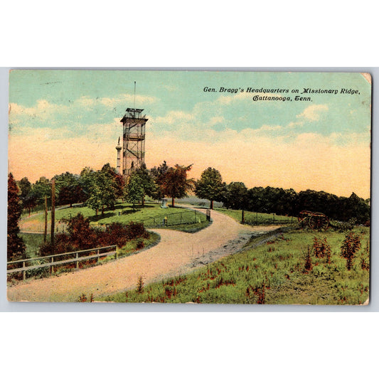 Chattanooga TN Tennessee Gen Braggs Headquarters Missionary Ridge 1911 Postcard