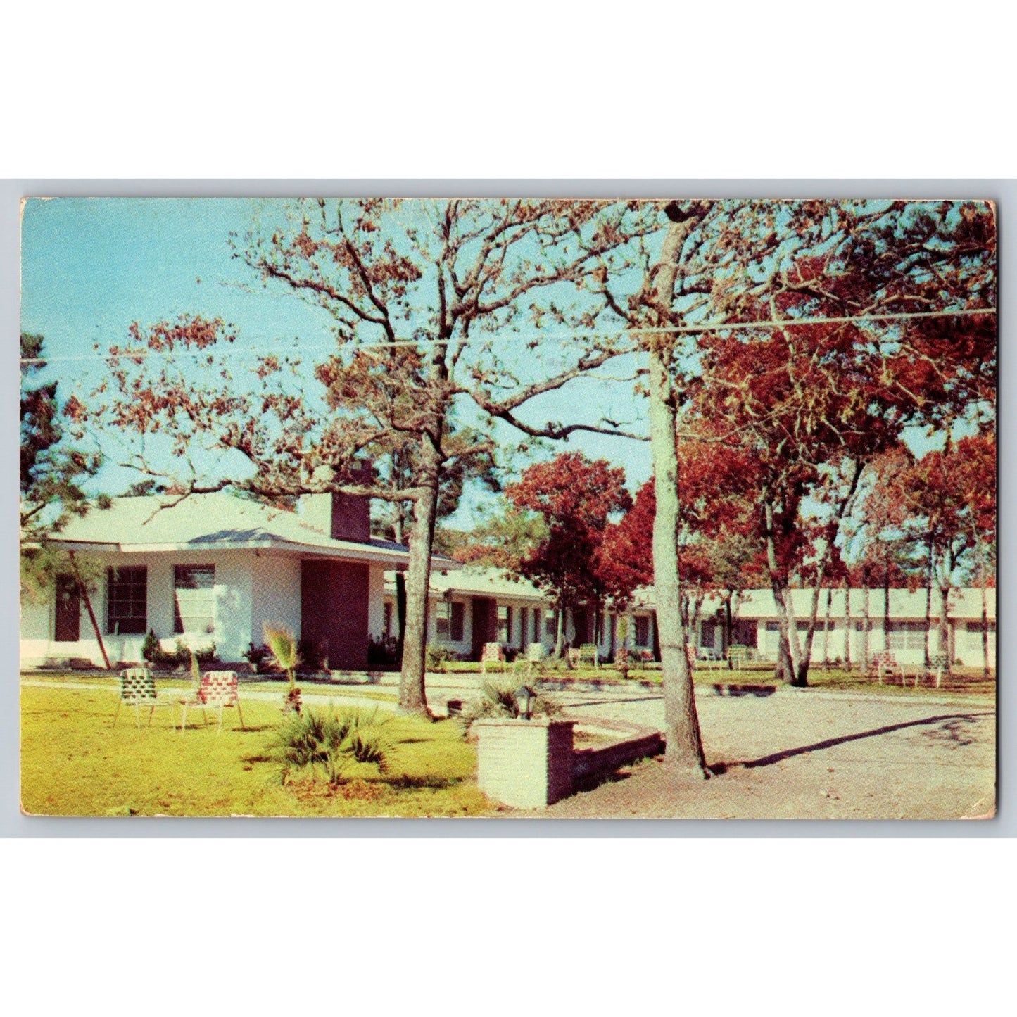 Myrtle Beach SC South Carolina Coral Sands Hotel Court 1956 Chrome Postcard Used