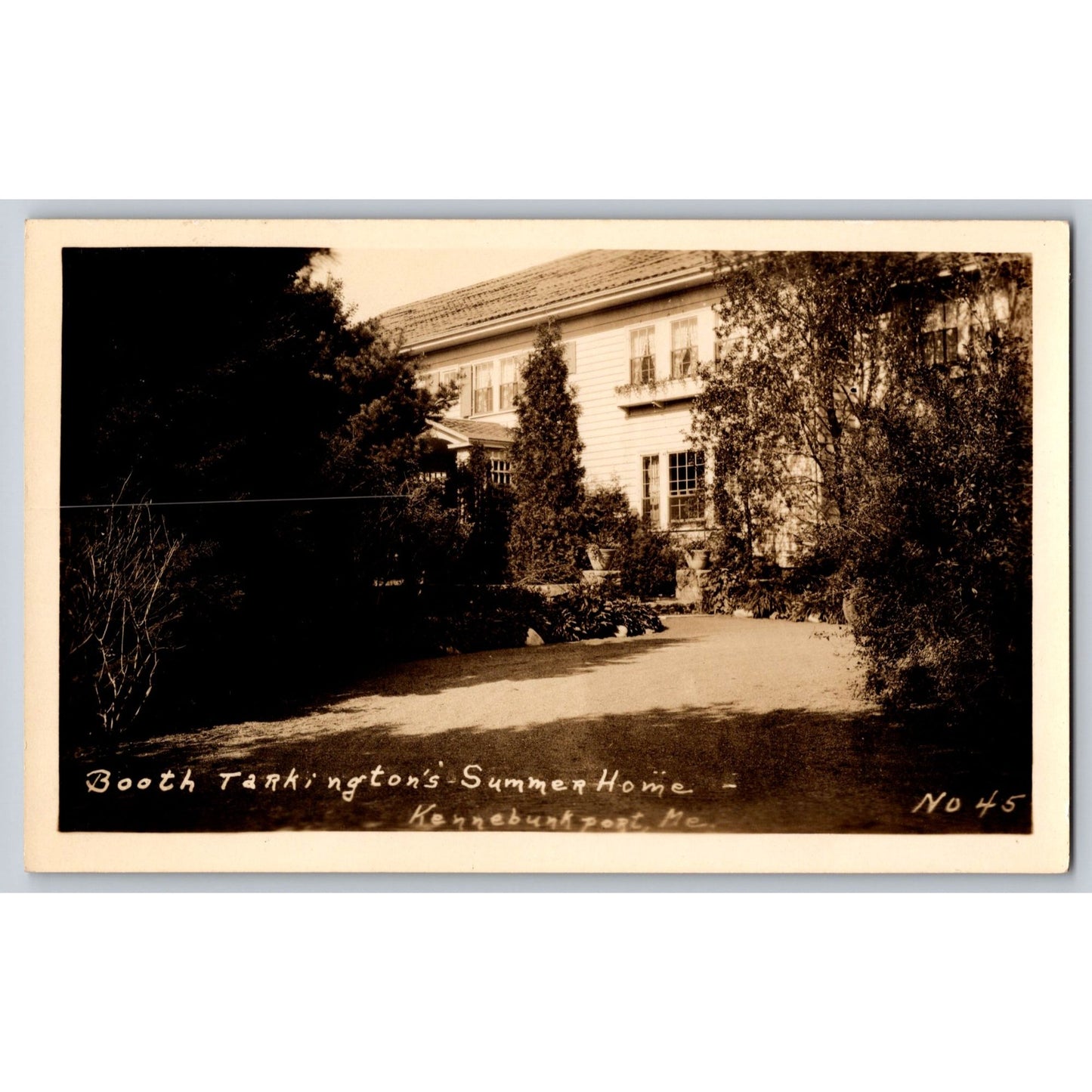 RPPC Kennebunkport ME Maine Booth Tarkington's Seawood Cottage Real Photo Postcard