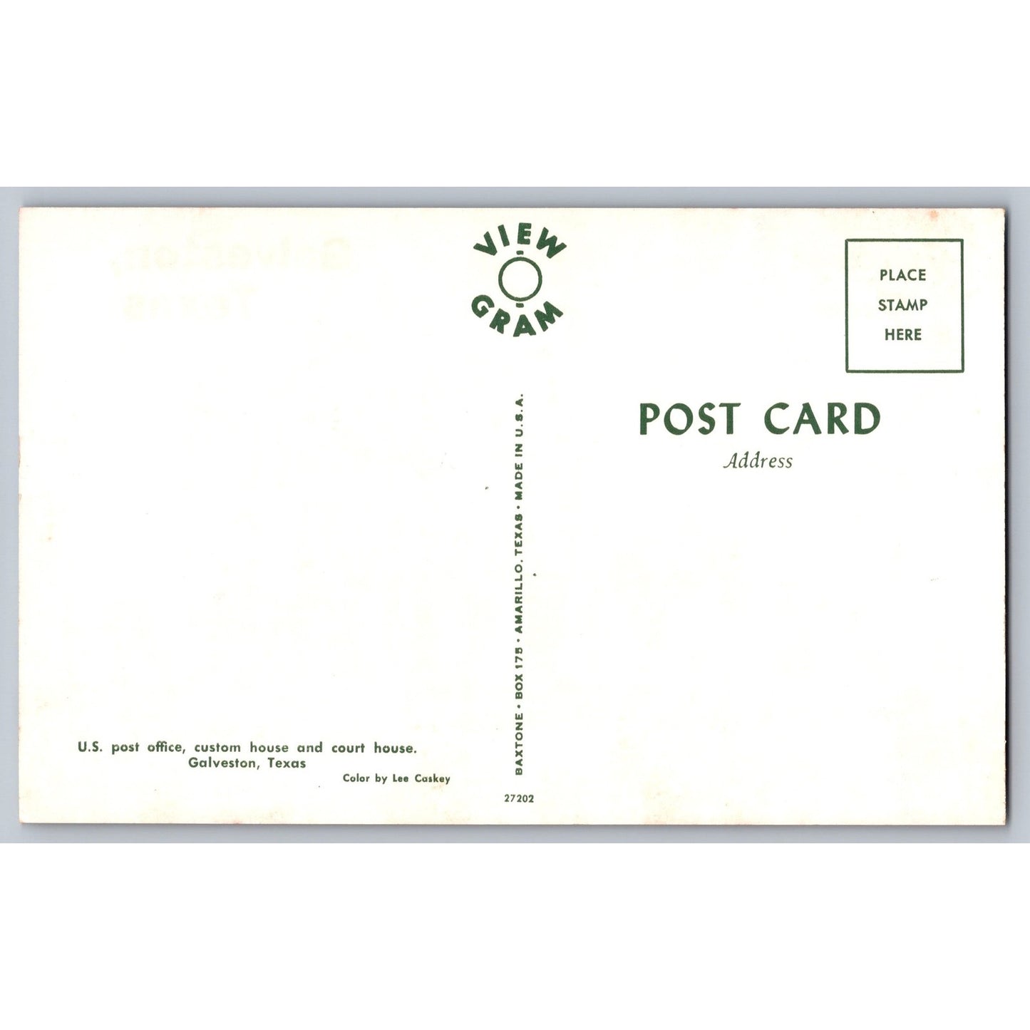 Galveston TX Texas US Post Office & Court House Chrome Postcard Unused