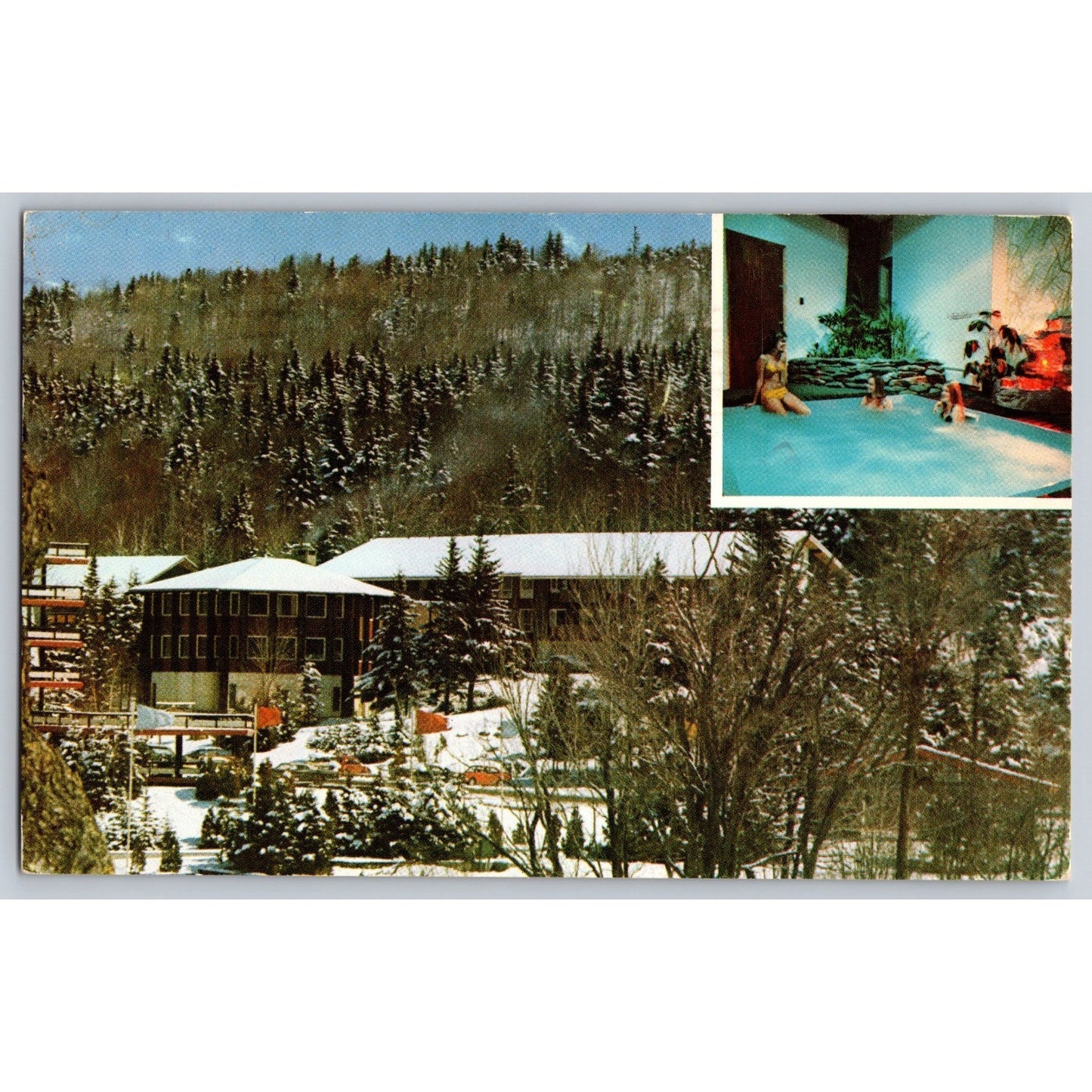 MT Snow West Dover VT Vermont The Lodge 1979 Chrome Postcard Used