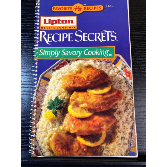 Lipton Recipe Secrets Simply Savory Cooking Spiral-Bound Cookbook Booklet 1993