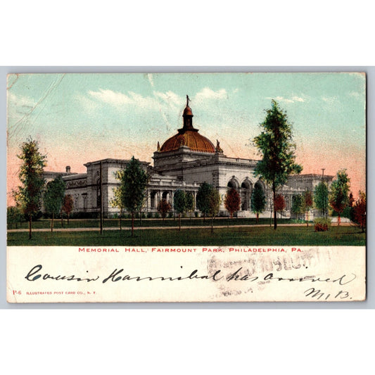 Philadelphia PA Pennsylvania Memorial Hall Fairmount Park 1907 Postcard