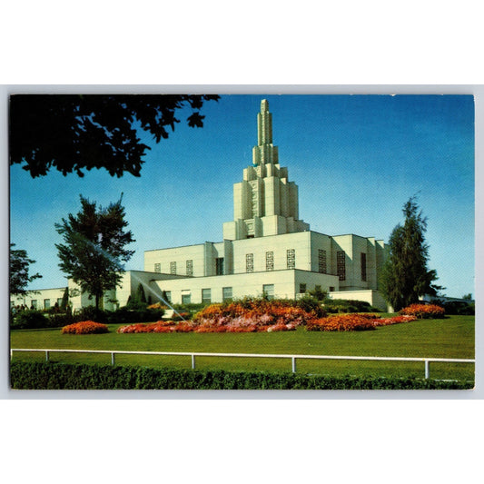 Idaho Falls ID Idaho Mormon Temple LDS Church Chrome Postcard Unused