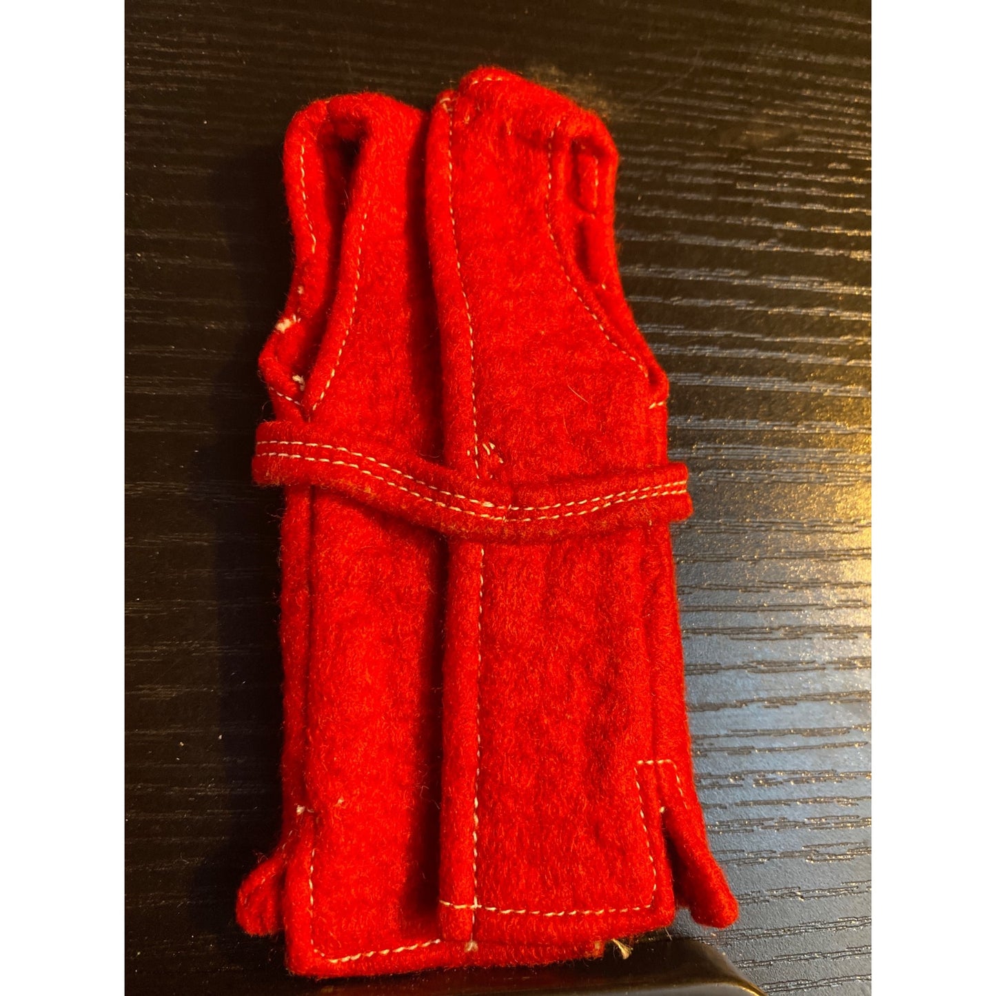 Barbie Fashion Doll Red Felt Dress Handmade Jumper Dress