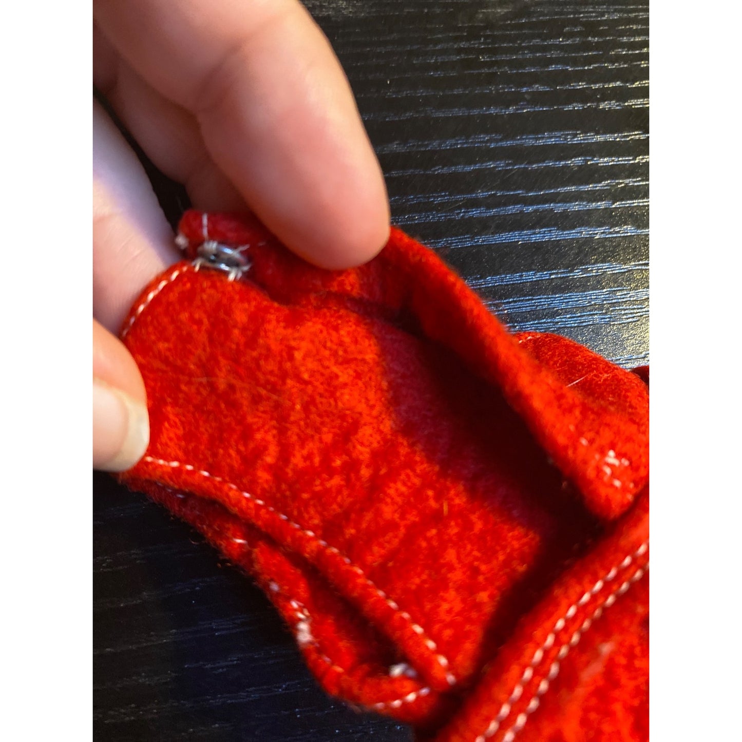 Barbie Fashion Doll Red Felt Dress Handmade Jumper Dress