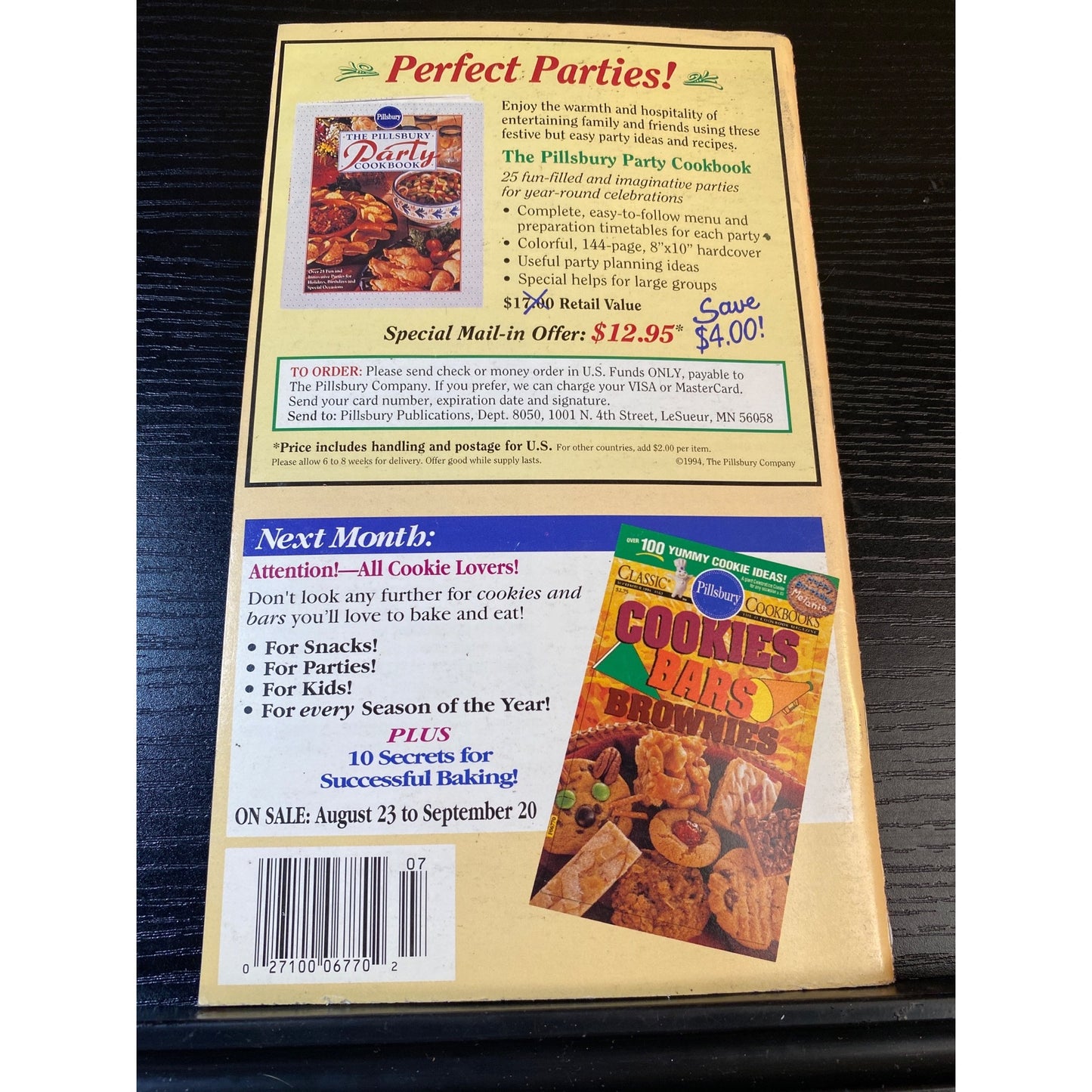 Pillsbury Classic Cookbook Booklet Chicken Beef And Pork Aug 1994 85+ Recipes