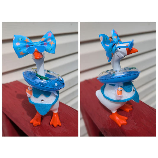 Beach Babe Blue Outfit 7" Smoot's Goose Handmade Outfit Great for Home or Office!