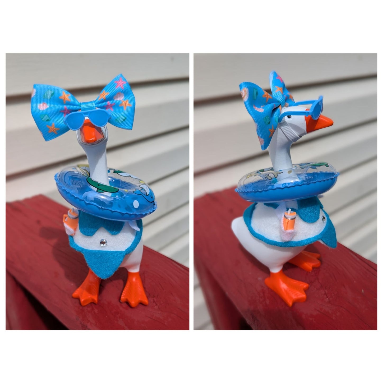 Beach Babe Blue Outfit 7" Smoot's Goose Handmade Outfit Great for Home or Office!