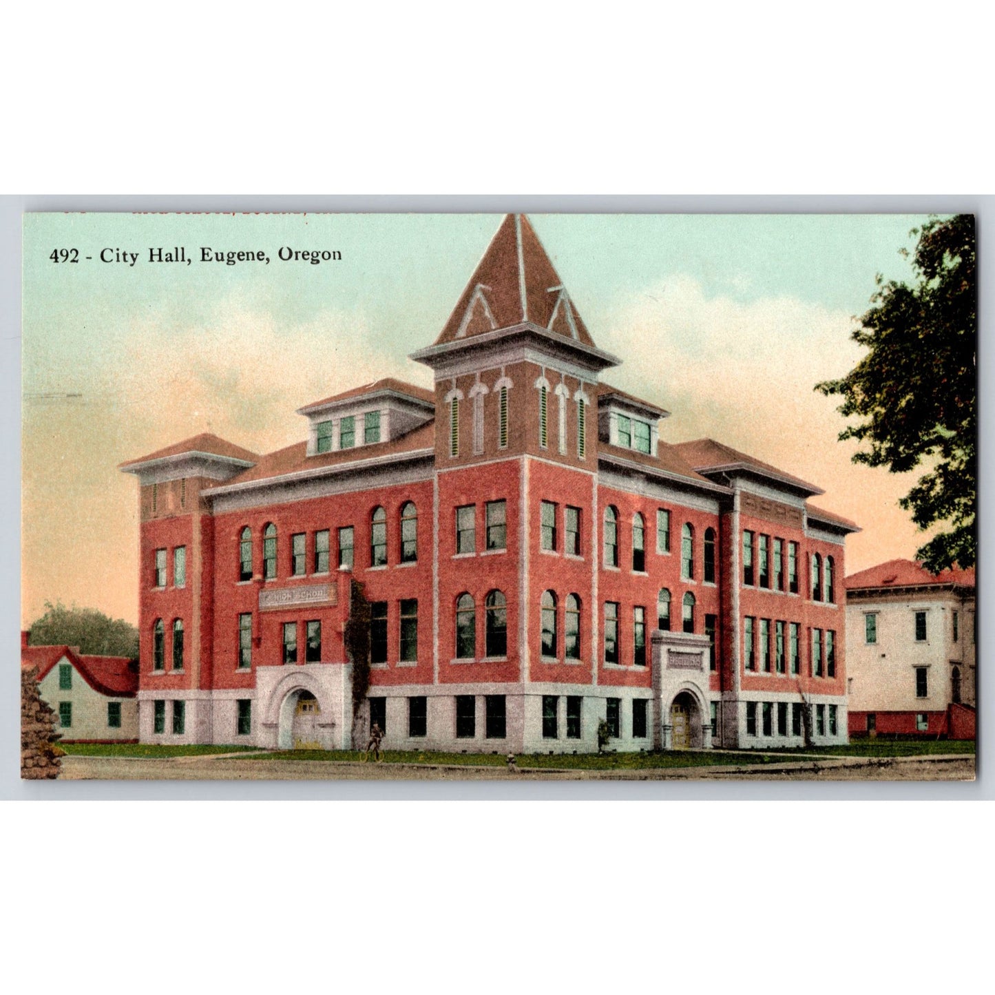 Eugene OR Oregon City Hall Divided Back Postcard Edward H Mitchell Unused
