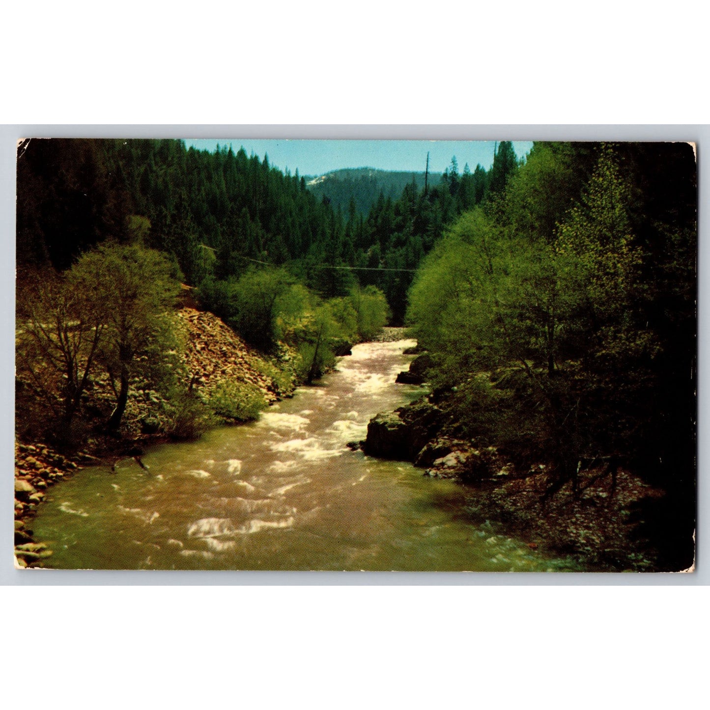 North Fork Yuba River CA California Chrome Scenic View Chrome Postcard Unused