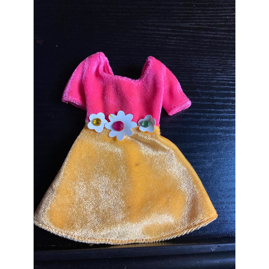 Barbie Fashion Avenue 14980 Pink Yellow with Tag 1996 Vintage Dress